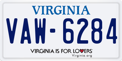 VA license plate VAW6284