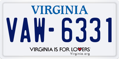 VA license plate VAW6331