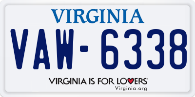 VA license plate VAW6338