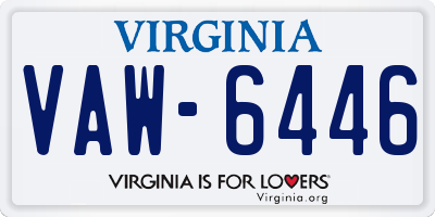 VA license plate VAW6446