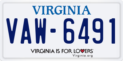 VA license plate VAW6491