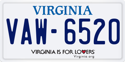 VA license plate VAW6520