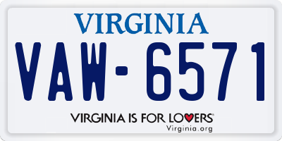 VA license plate VAW6571