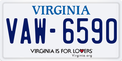VA license plate VAW6590