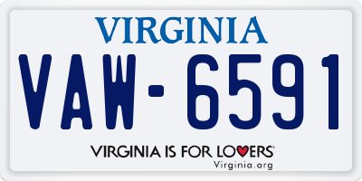 VA license plate VAW6591