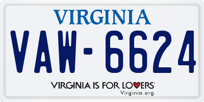 VA license plate VAW6624