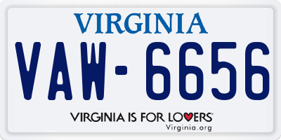 VA license plate VAW6656
