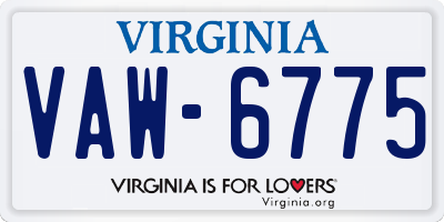 VA license plate VAW6775