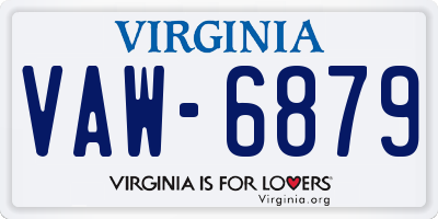 VA license plate VAW6879