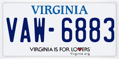 VA license plate VAW6883