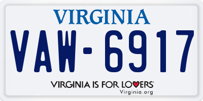 VA license plate VAW6917