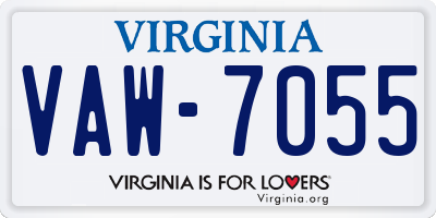 VA license plate VAW7055