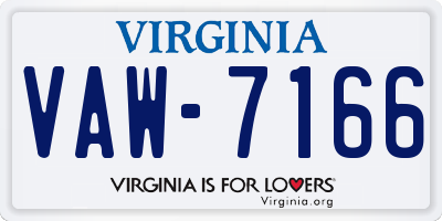 VA license plate VAW7166