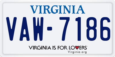VA license plate VAW7186