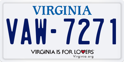 VA license plate VAW7271