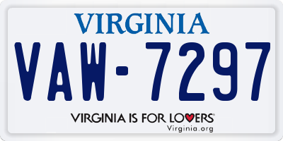 VA license plate VAW7297