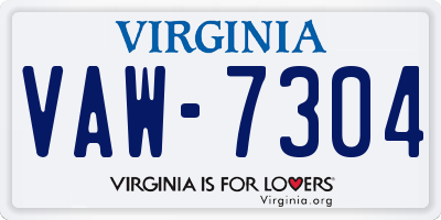 VA license plate VAW7304