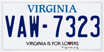 VA license plate VAW7323