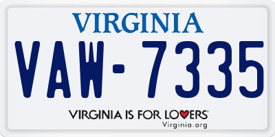 VA license plate VAW7335