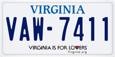 VA license plate VAW7411