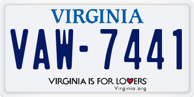 VA license plate VAW7441