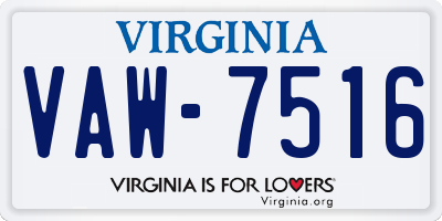 VA license plate VAW7516