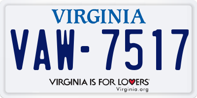 VA license plate VAW7517