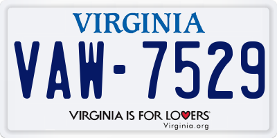 VA license plate VAW7529