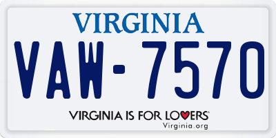VA license plate VAW7570