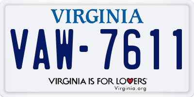 VA license plate VAW7611