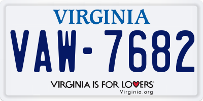 VA license plate VAW7682