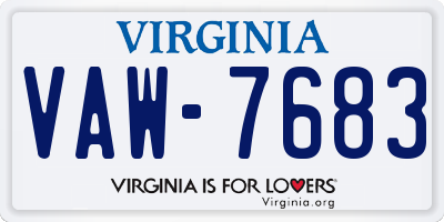 VA license plate VAW7683
