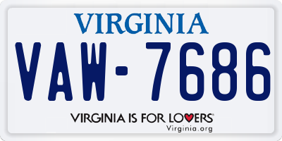 VA license plate VAW7686