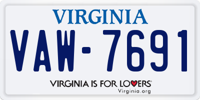 VA license plate VAW7691