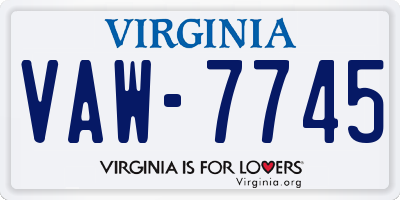 VA license plate VAW7745