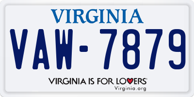 VA license plate VAW7879