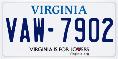 VA license plate VAW7902