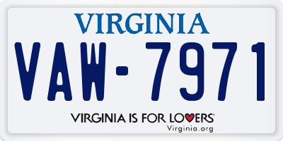 VA license plate VAW7971