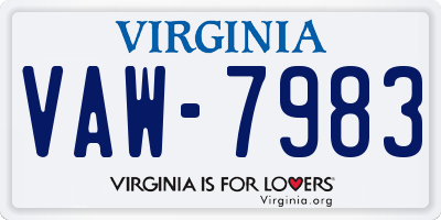 VA license plate VAW7983