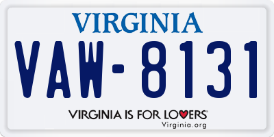 VA license plate VAW8131