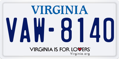 VA license plate VAW8140