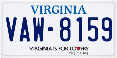 VA license plate VAW8159