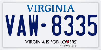 VA license plate VAW8335
