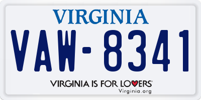 VA license plate VAW8341