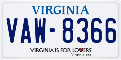 VA license plate VAW8366