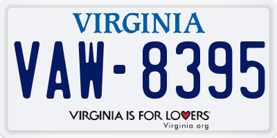 VA license plate VAW8395