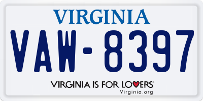 VA license plate VAW8397