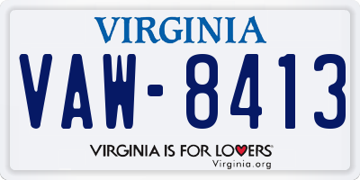 VA license plate VAW8413