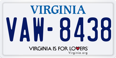 VA license plate VAW8438