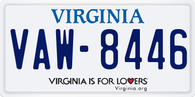 VA license plate VAW8446